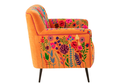 Armchair Flowers Mango Wood